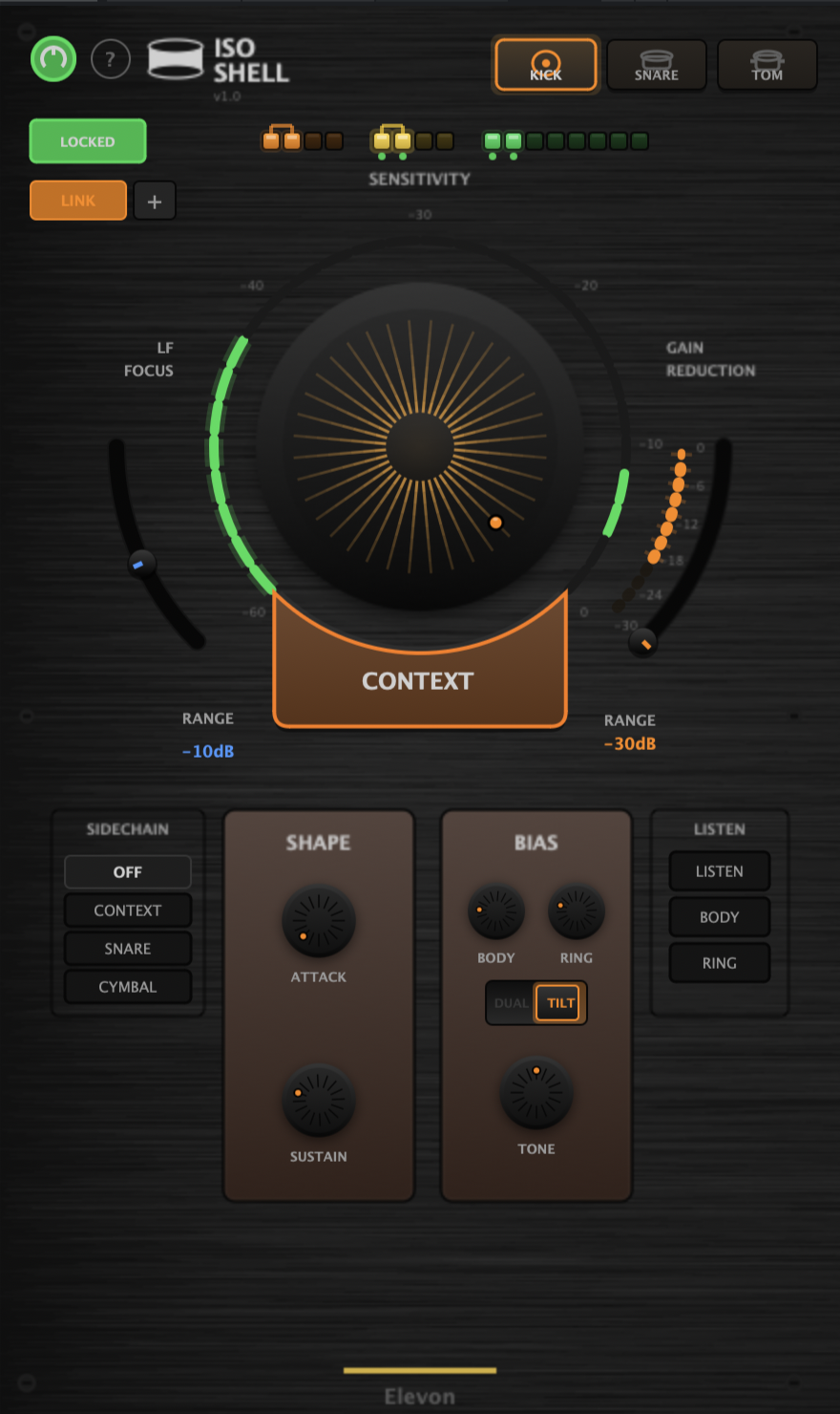 IsoShell drum isolation plugin interface